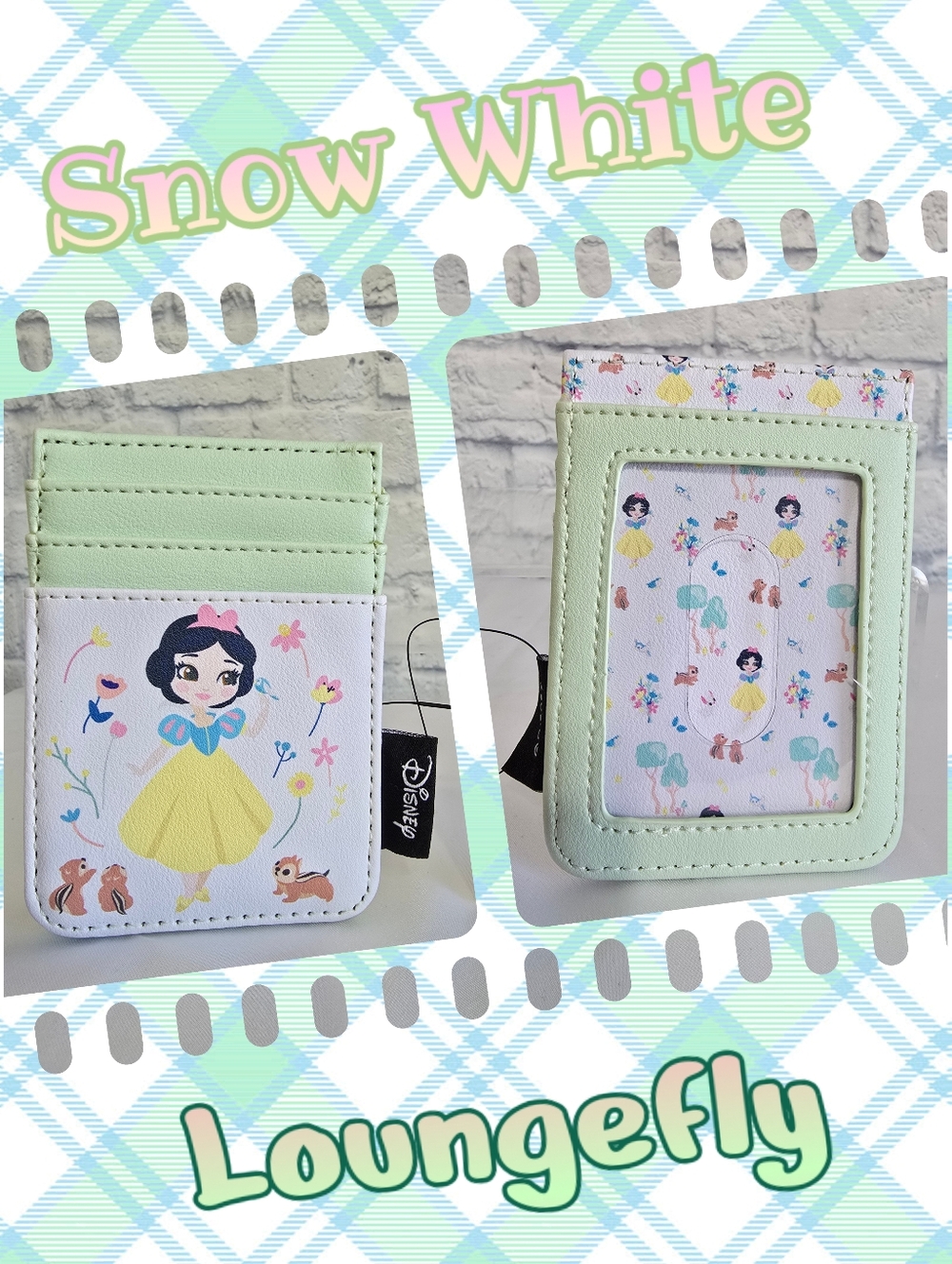 Loungefly Snow White Flower Nature Disney Princess Cardholder Wallet Green NEW